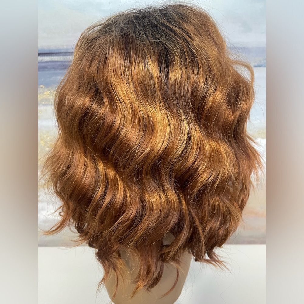 HAIR, 14” Wavy Bob, Free Part, Ombre Brown/Copper/Rust/Auburn - Picture 10 of 11